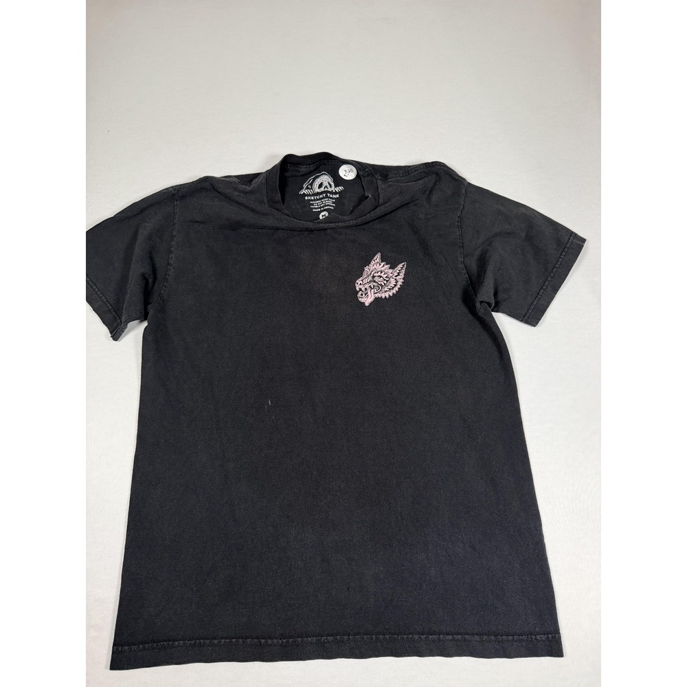 Sketchy Tank Shirt Mens Medium Black Wolves Don't Lose Sleep Graphic Tee Quote
